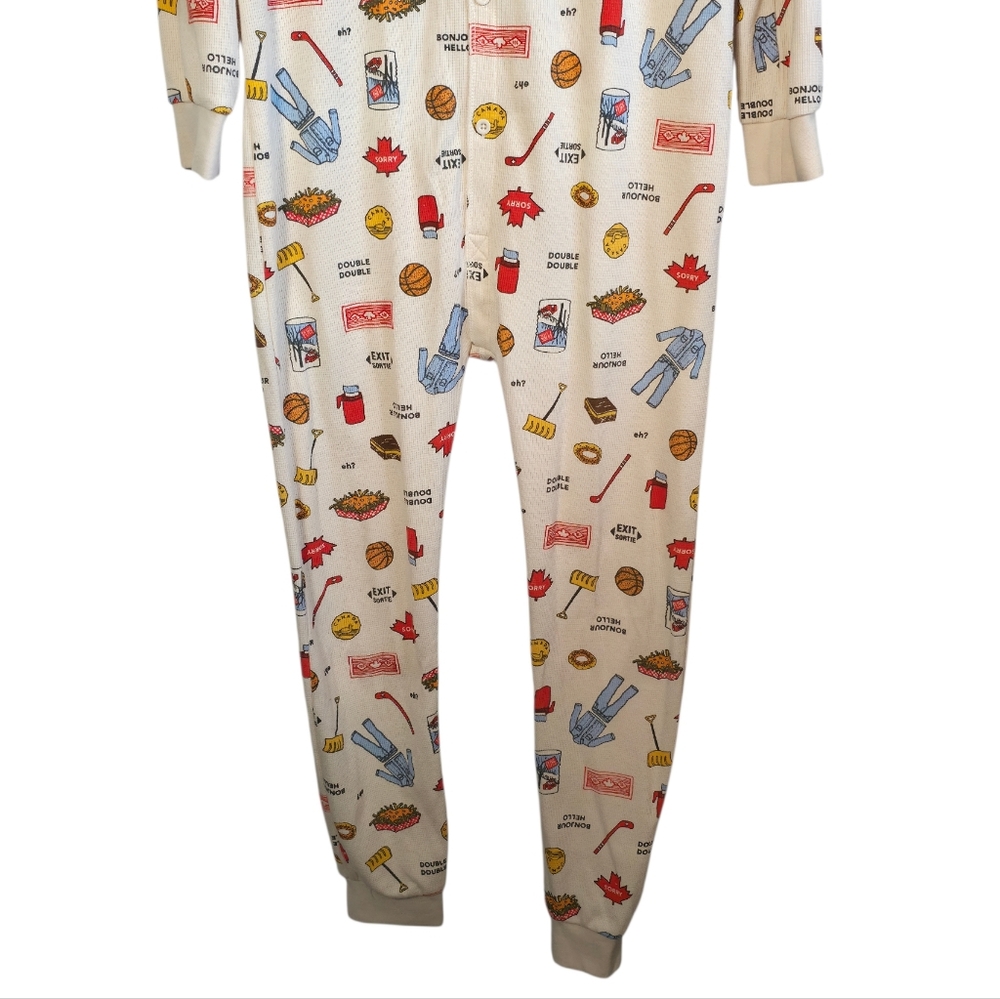 Arborist Thermal Onesie Pajamas Size Small Canadian Print Waffle - Picture 5 of 12